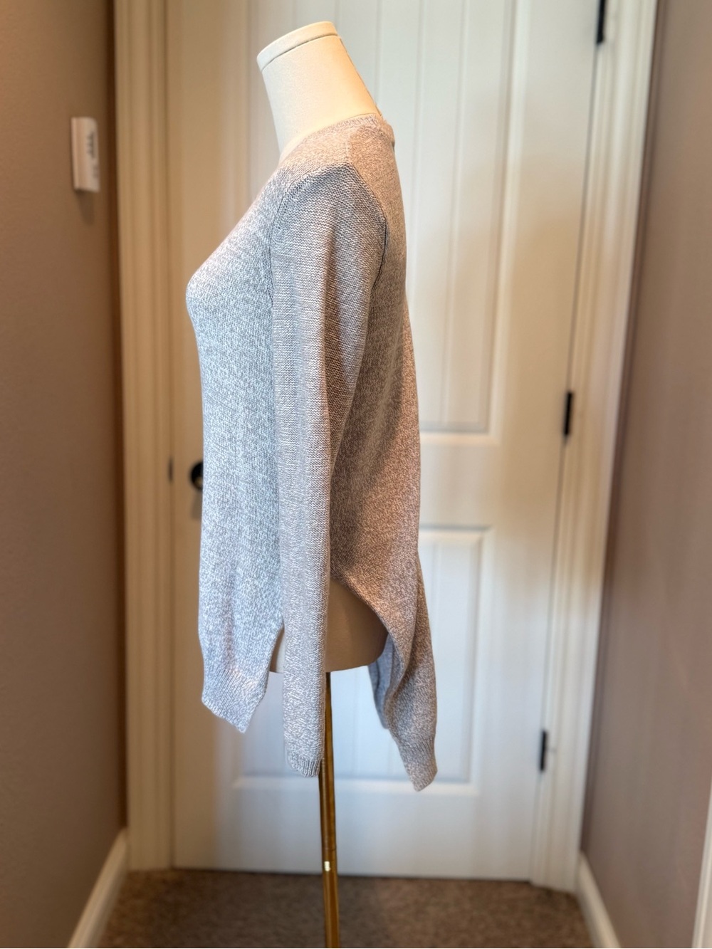 BCBG Light Gray Crewneck Sweater - Picture 2 of 6